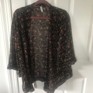 Floral open cardigan